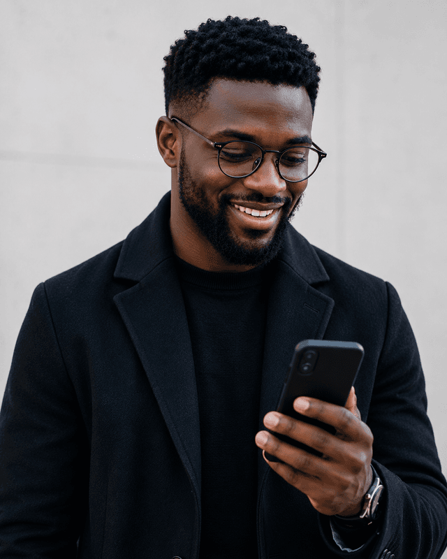 This represent a customer smiling due to his satisfaction with ubycohub trade